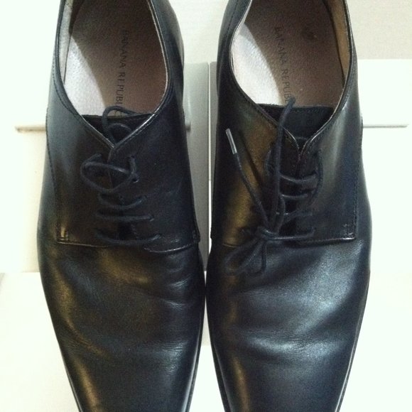 BANANA REPUBLIC MENS PRE-OWNED BLACK ITALIAN LEATHER DRESS SHOES SIZE: 10.5M main image 5